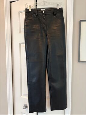 Wilfred Black Straight-Leg Faux Leather Pants